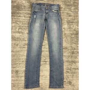 Rue 21‎ Jeans Womens 1/2 Blue Medium Wash Straight Slim Casual